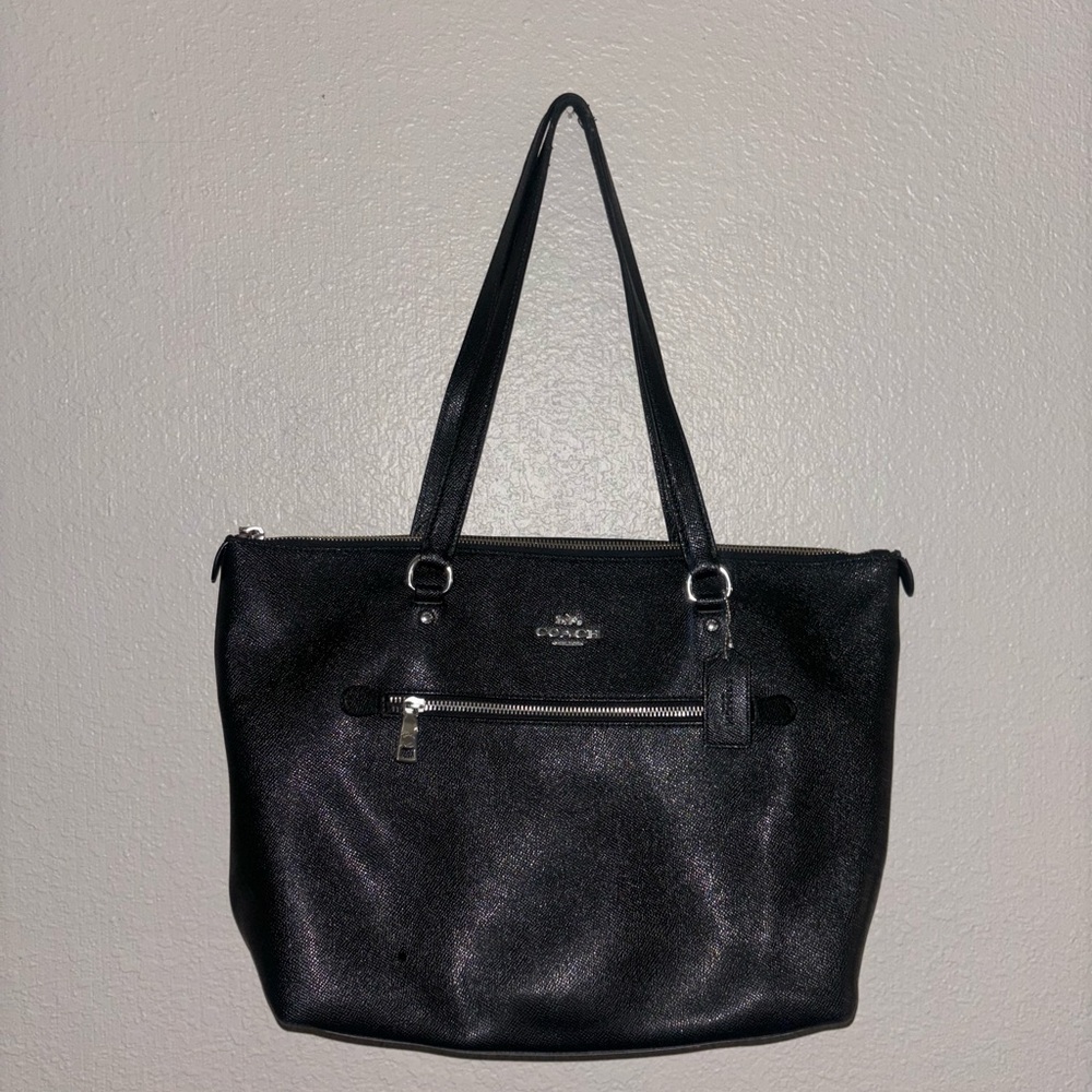 Coach Black Pebbled Leather Tote